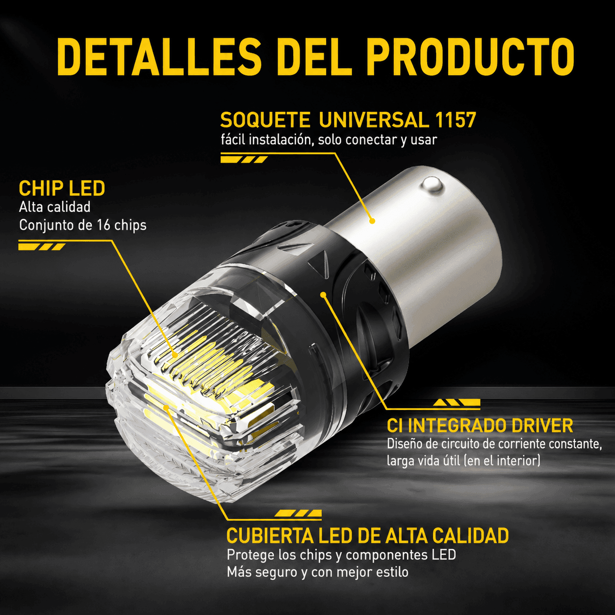 Bombillo LED AUXITO 1157 Doble Filamento P21/5W BAY15D 6500K Blanco (2 Unidades) - GX-1157-5 - Imagen 5