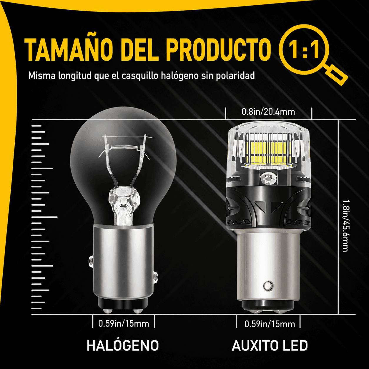 Bombillo LED AUXITO 1157 Doble Filamento P21/5W BAY15D 6500K Blanco (2 Unidades) - GX-1157-5 - Imagen 9